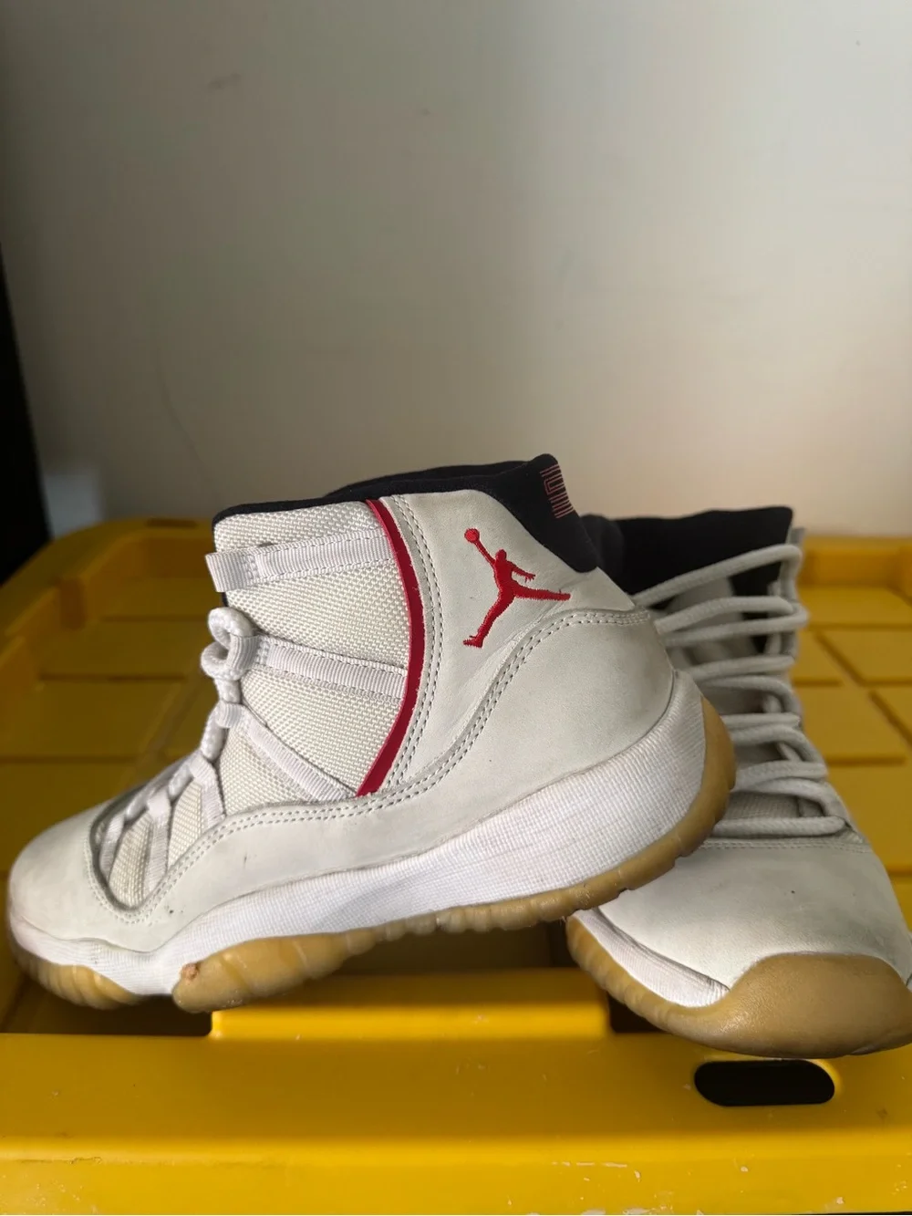 Jordan Kids' White and Red High-Top Sneakers